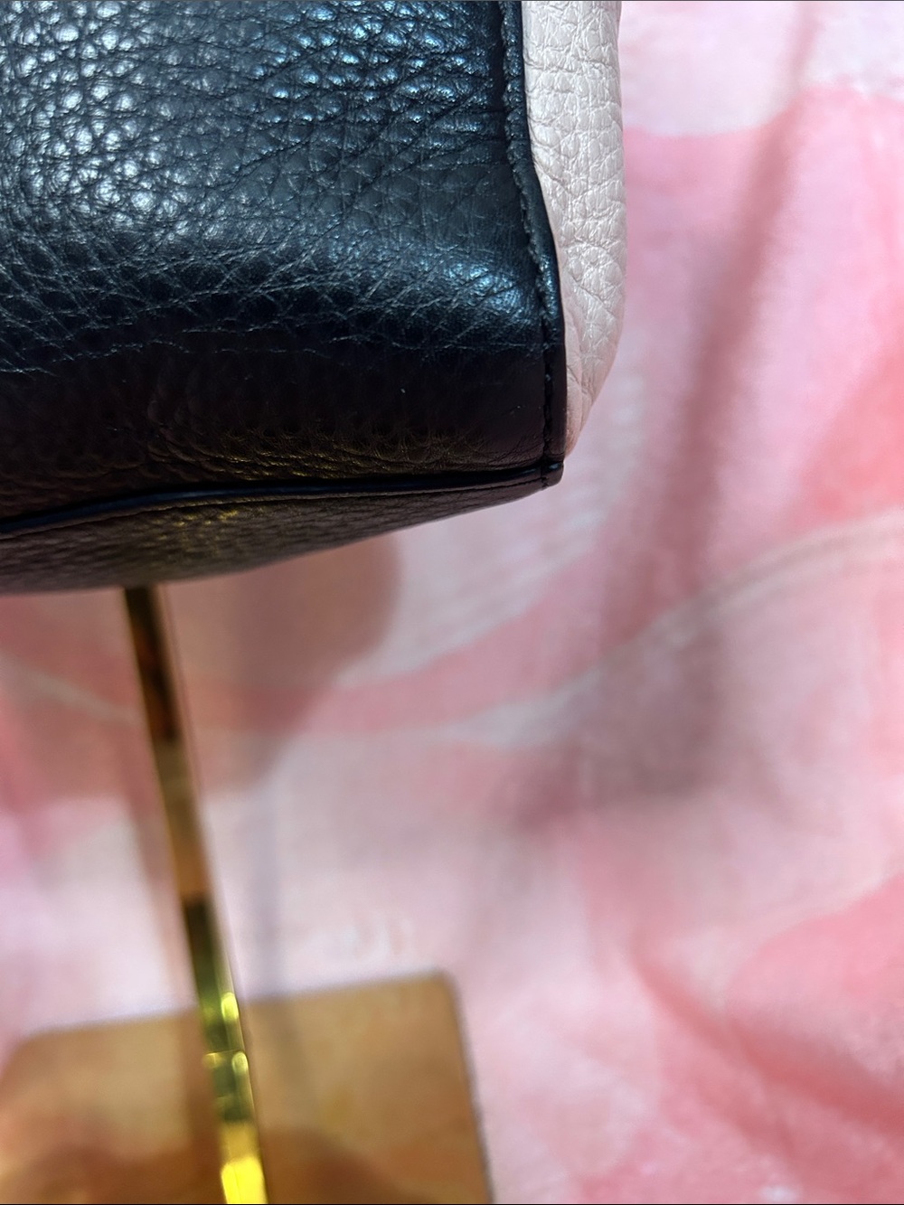 Tory Burch Small Clara Leather Tote in Two Tone Pink and Black Retail $425.00 - Picture 7 of 14